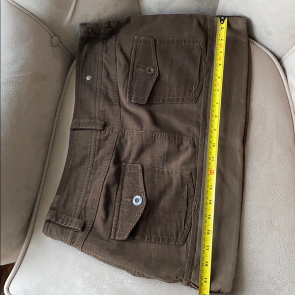 Mango - Green Velvet Mini Skirt - Picture 3 of 5